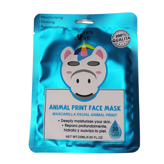 MASCARILLA FACIAL ANIMAL PRINT UNICORNIO